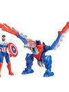 Marvel Mech Strike Mechasaurs Captain America (4”) with Redwing Mechasaur Action Figures