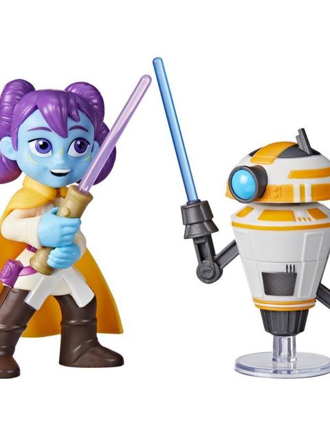 Star Wars Pop-Up Lightsaber Duel, Lys Solay & Training Droid Figures, Preschool Toys (4")