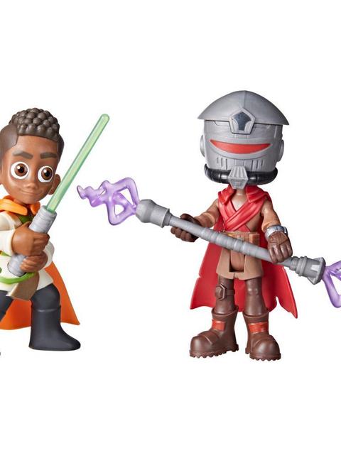 Star Wars Pop-Up Lightsaber Duel Kai & Taborr Action Figures, Star Wars Preschool Toys (4")