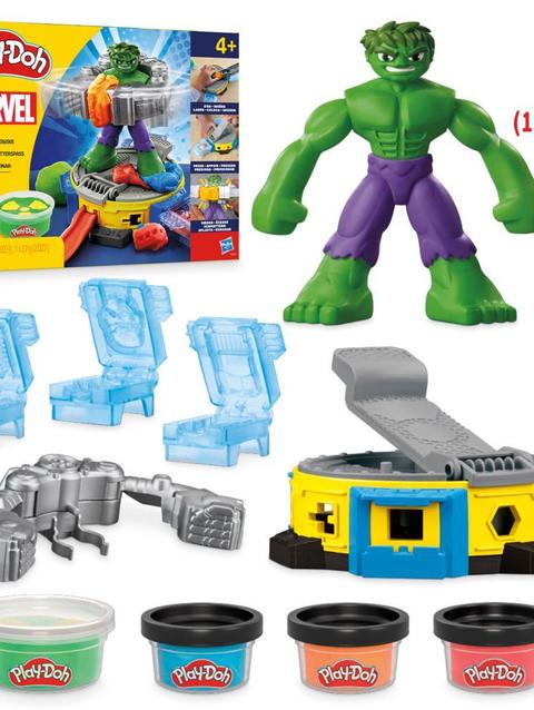 Play-Doh Marvel Hulk Smash & Squish Playset with Hulk Action Figure, Ages 4+