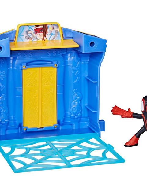 Marvel Spidey and His Amazing Friends City Blocks, Miles Morales: Spider-Man City Bank Kids Playset