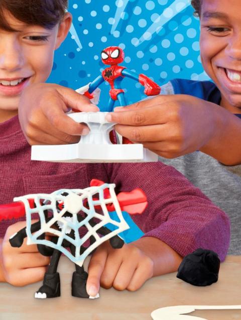 Play-Doh Marvel Spider-Man Launch & Slice Battle Playset with 2 Action Figures, Ages 4+