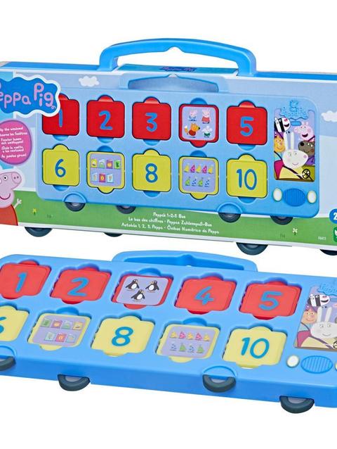 Peppa Pig Toys Peppa's 1-2-3 Bus, 1 to 10 Counting Toys, Interactive Preschool Toys