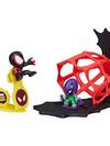 Marvel Stunt Squad Miles Morales vs. Prowler Playset with Action Figures (1.5”)