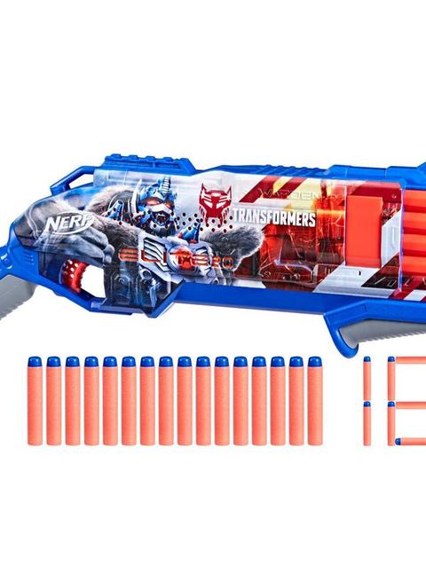 Nerf Transformers Optimus Primal Dart Blaster, 16 Nerf Elite Darts, Gifts for 8 Year Old Boys & Girls & Up