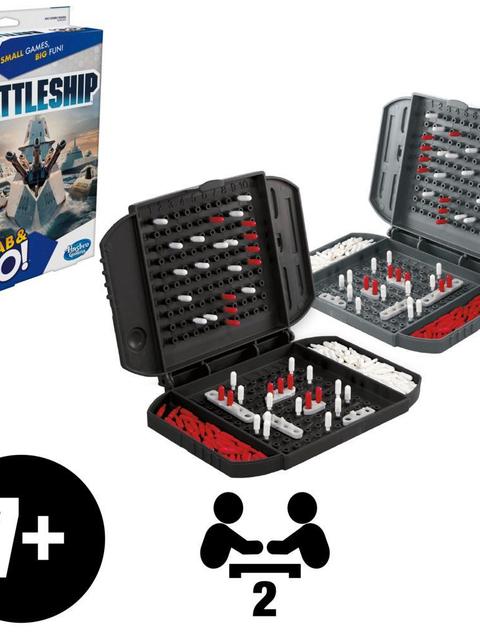 Battleship Grab and Go Game for Ages 7 and Up, Portable Game for 2 Players, Travel Game