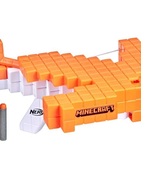 Nerf Minecraft Pillager's Crossbow Dart-Blasting Crossbow, Real Crossbow Action, Includes 3 Official Nerf Elite Darts