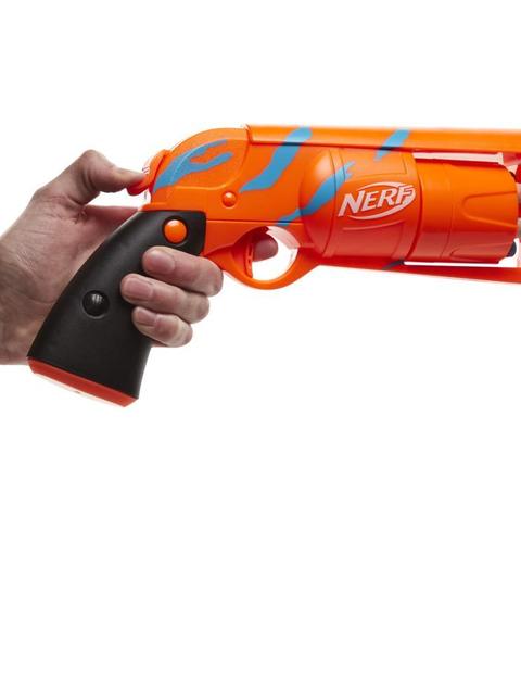 Nerf Fortnite 6-SH Dart Blaster -- Camo Pulse Wrap, Hammer Action Priming, 6-Dart Drum, 6 Nerf Elite Darts