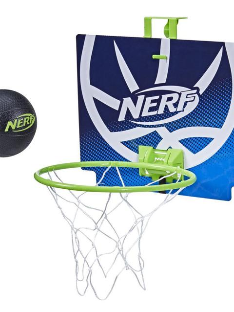 Nerf Nerfoop – The Classic Mini Foam Basketball and Hoop -- Hooks On Doors -- Indoor and Outdoor Play