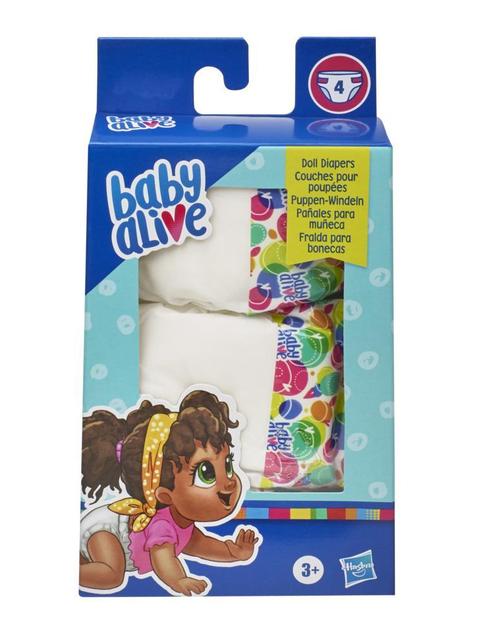 Baby Alive Doll Diaper Refill, Includes 4 Diapers, Toy Accessories, for Kids Ages 3 Years Old and Up